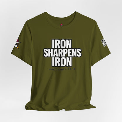 Iron Sharpens Iron Graphic T-Shirt | Proverbs 27:17 Christian Tee | Faith & Strength Streetwear