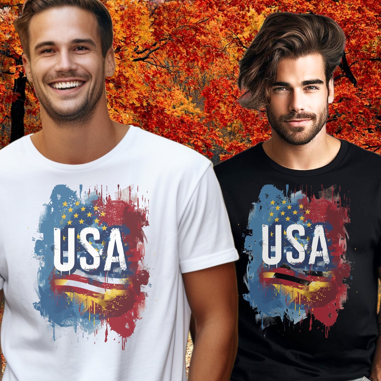 USA Flag Colorful Graphic Tee Shirt product