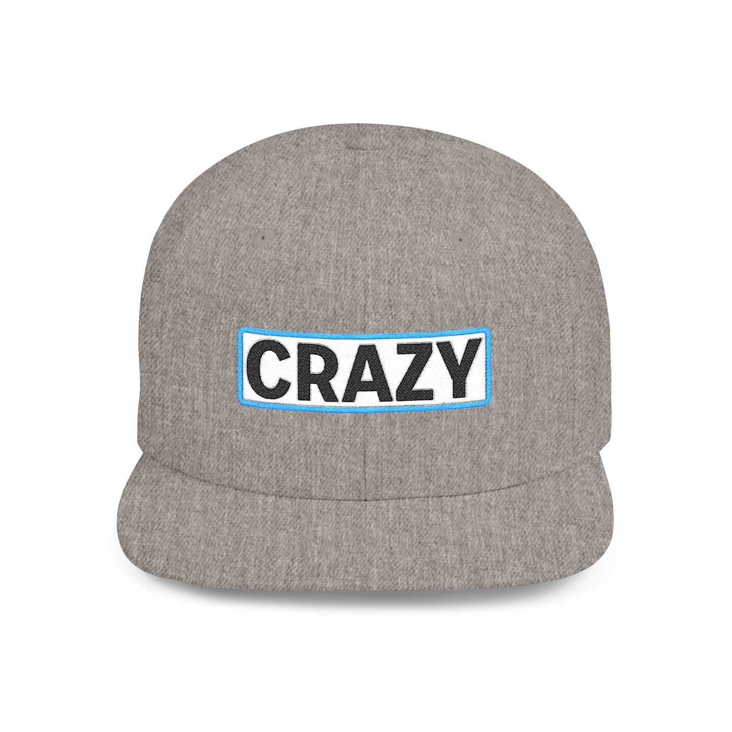 CRAZY Embroidered Snapback Hat | Funny Statement Cap | Bold Streetwear Flat Bill | Conversation Starter Gift
