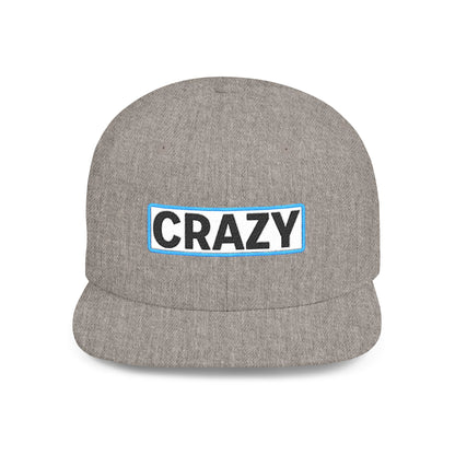 CRAZY Embroidered Snapback Hat | Funny Statement Cap | Bold Streetwear Flat Bill | Conversation Starter Gift