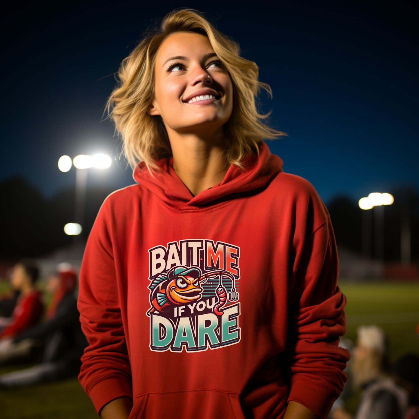 Bright Red Bait Me If You Dare Hoodie product