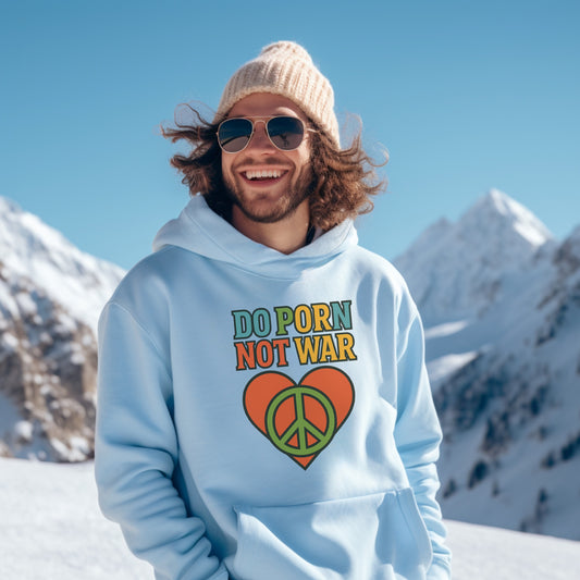 DO PORN NOT WAR Heart Peace Sign Hoodie product