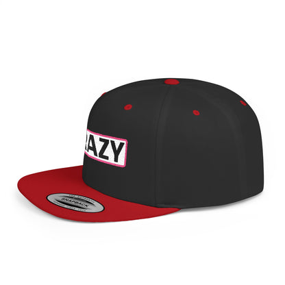 CRAZY Embroidered Snapback Hat | Funny Statement Cap | Bold Streetwear Flat Bill | Conversation Starter Gift