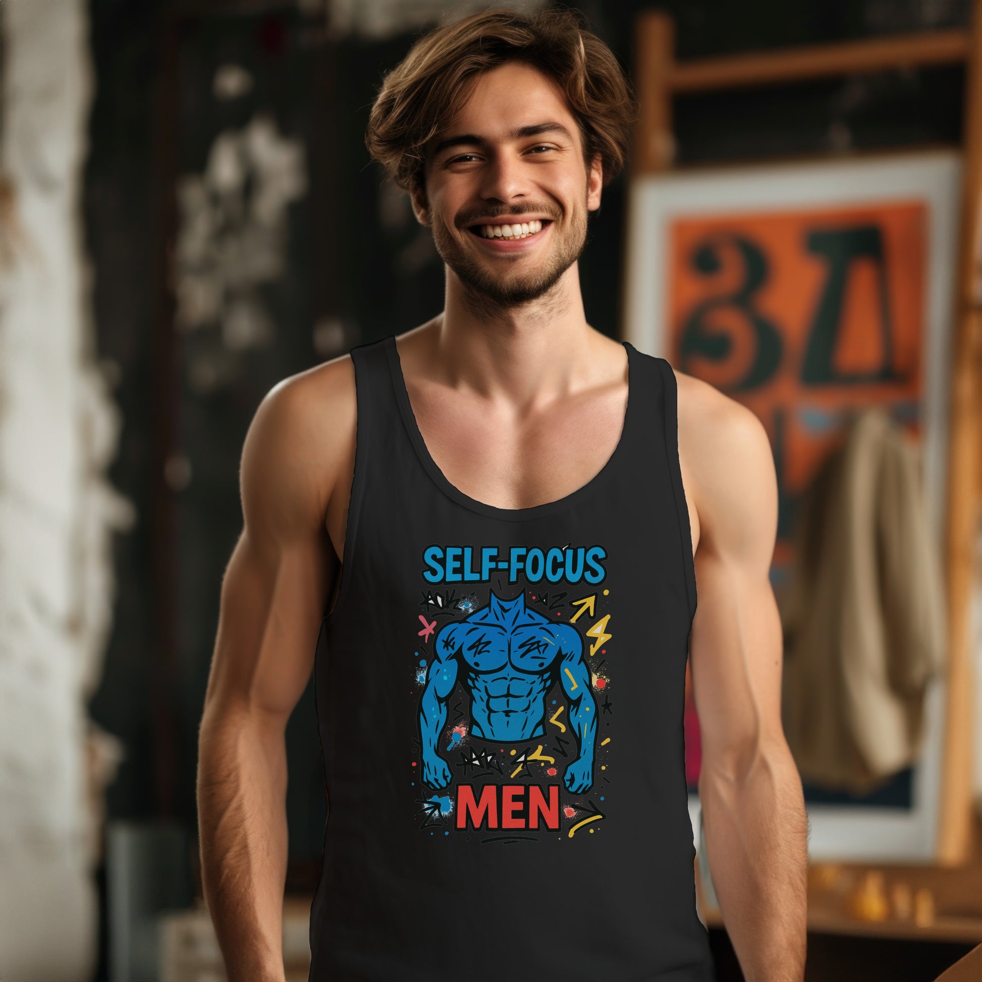 Self-Focus Men Graphic Tank Top Gym Clothing product