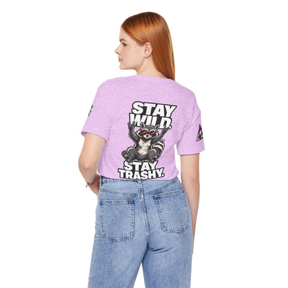Stay Wild, Stay Trashy – Funny Raccoon Graphic Tee
