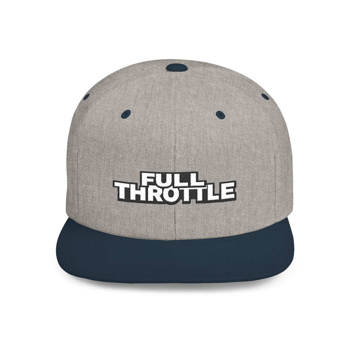 FULL THROTTLE Embroidered Flat Bill Snapback Cap | Bold Motorsport Hat | Streetwear Baseball Cap