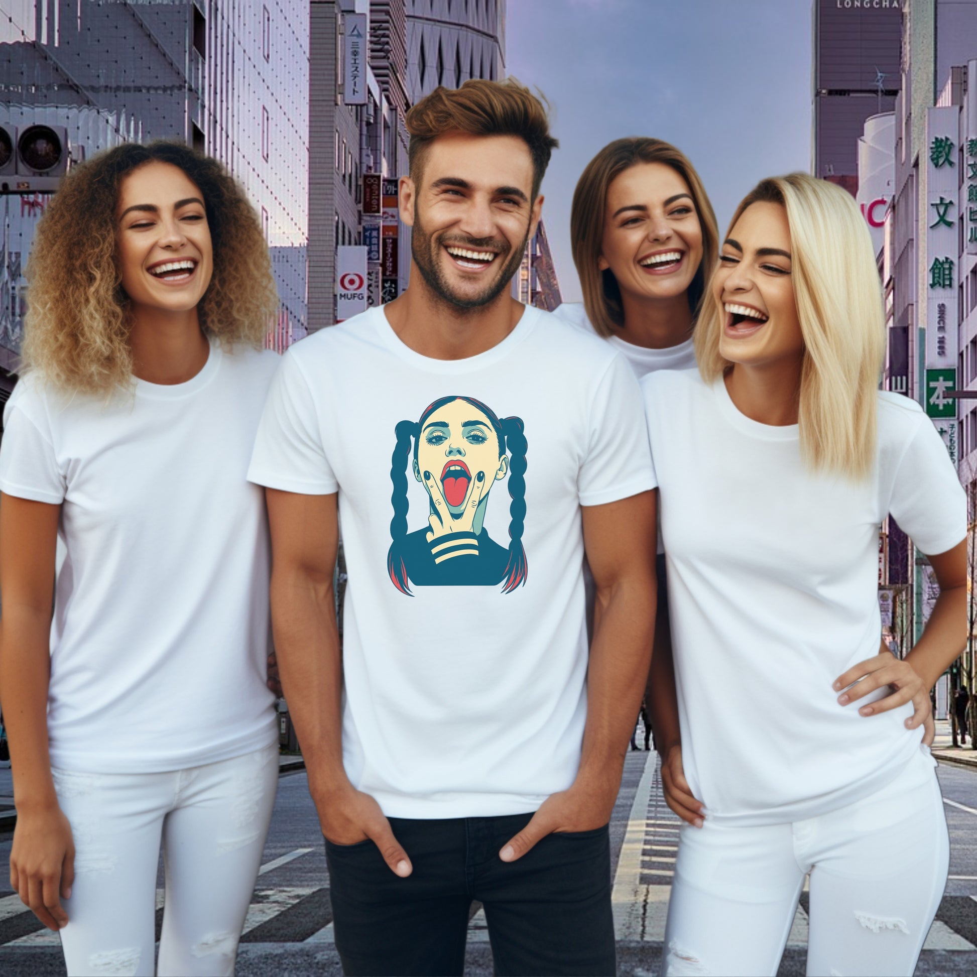 Graphic Print T-shirt Featuring Unique Cartoon Design