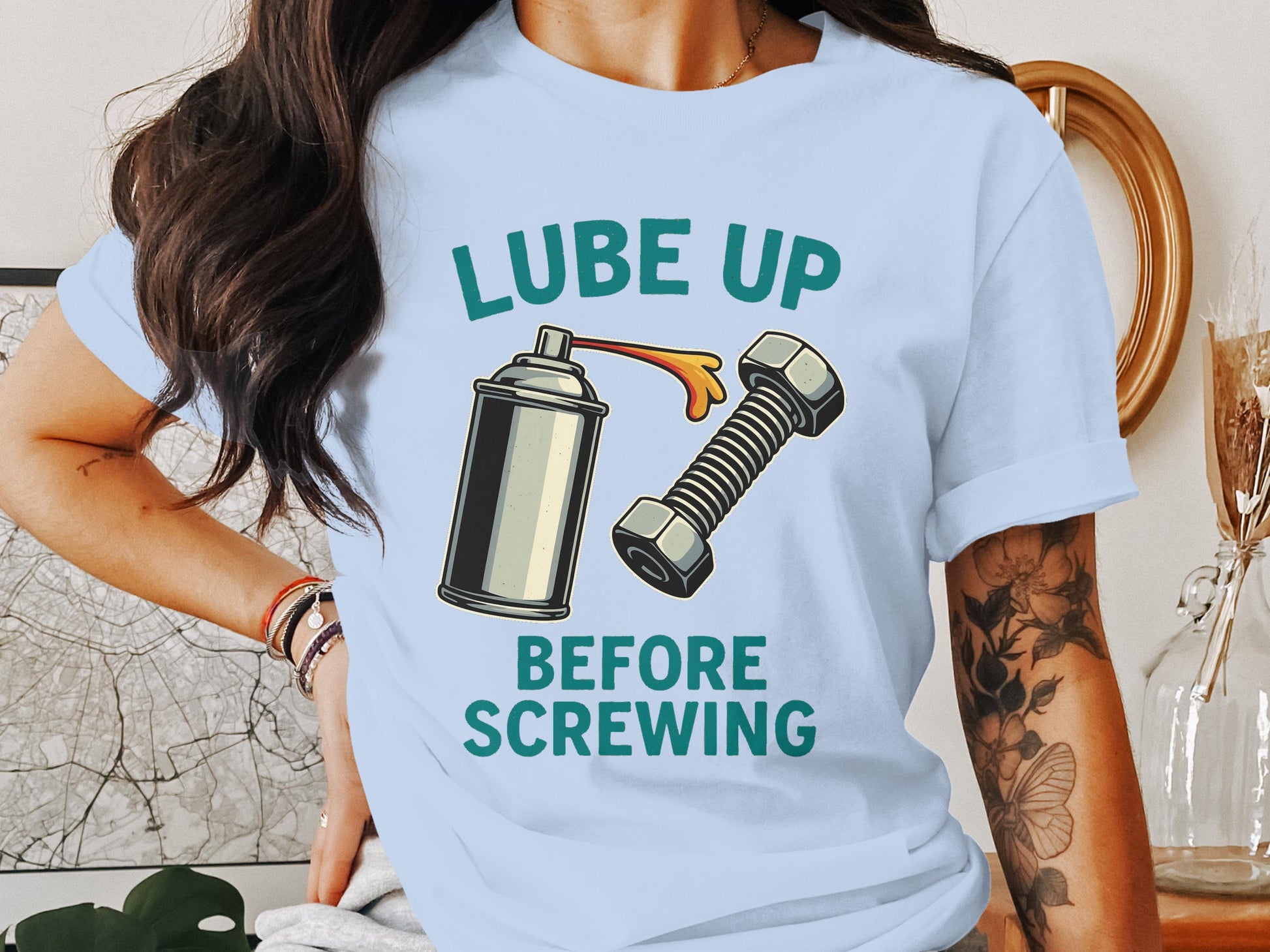 Lube Up Before Screwing Funny T shirt product