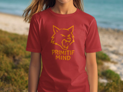 Primitif Mind Roaring Wolf Graphic Red Shirt product type