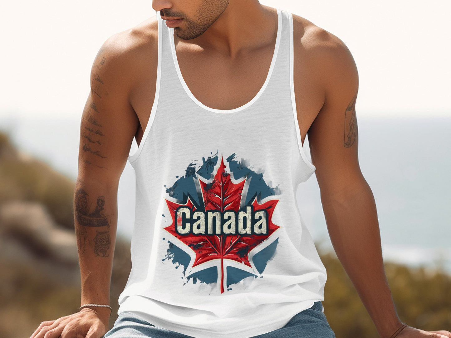 Canada Maple Leaf Design Sleeveless Shirt product