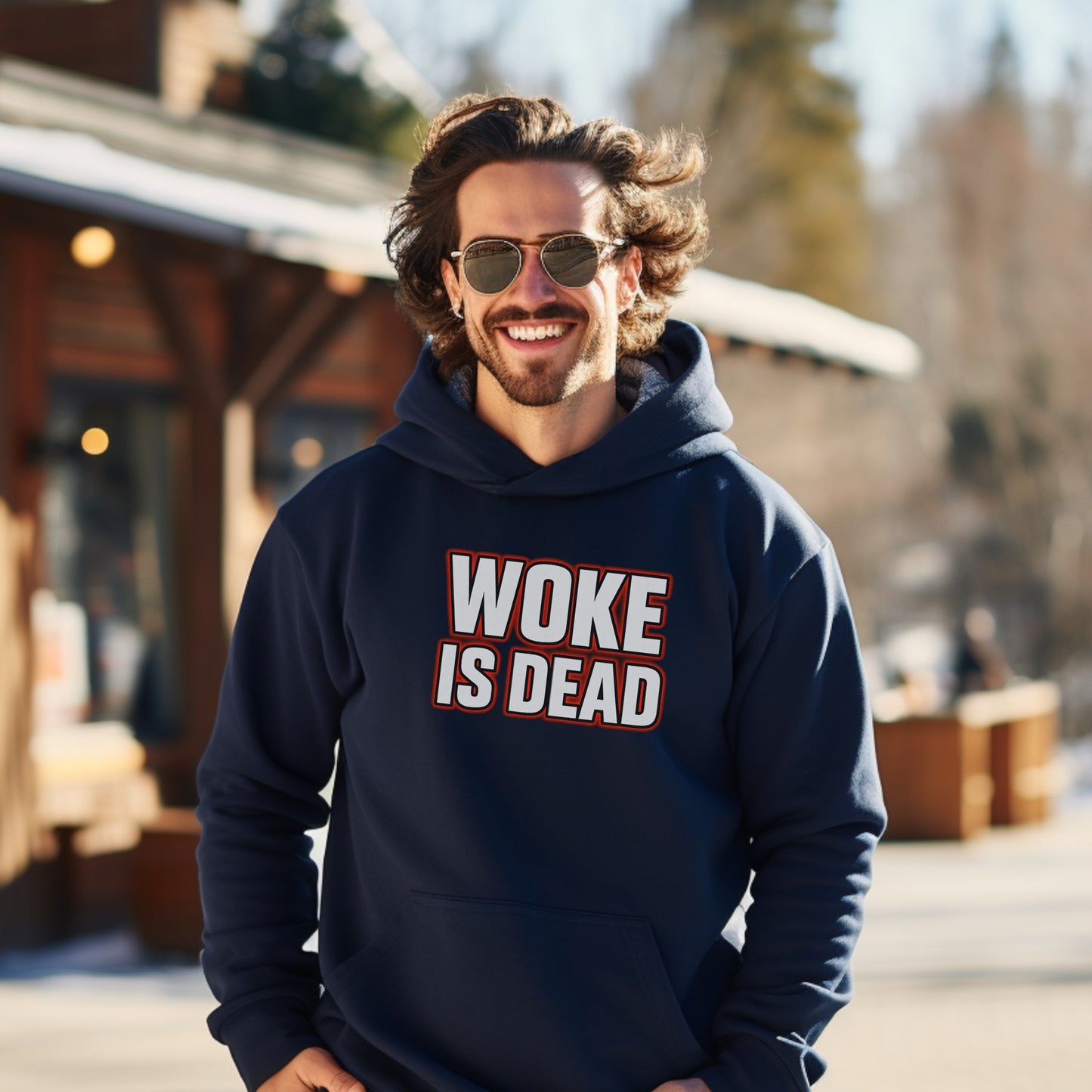 Woke Is Dead Statement Hoodie for Casual Wear