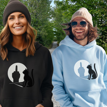Cozy Hooded Sweatshirt with Playful Cat Design