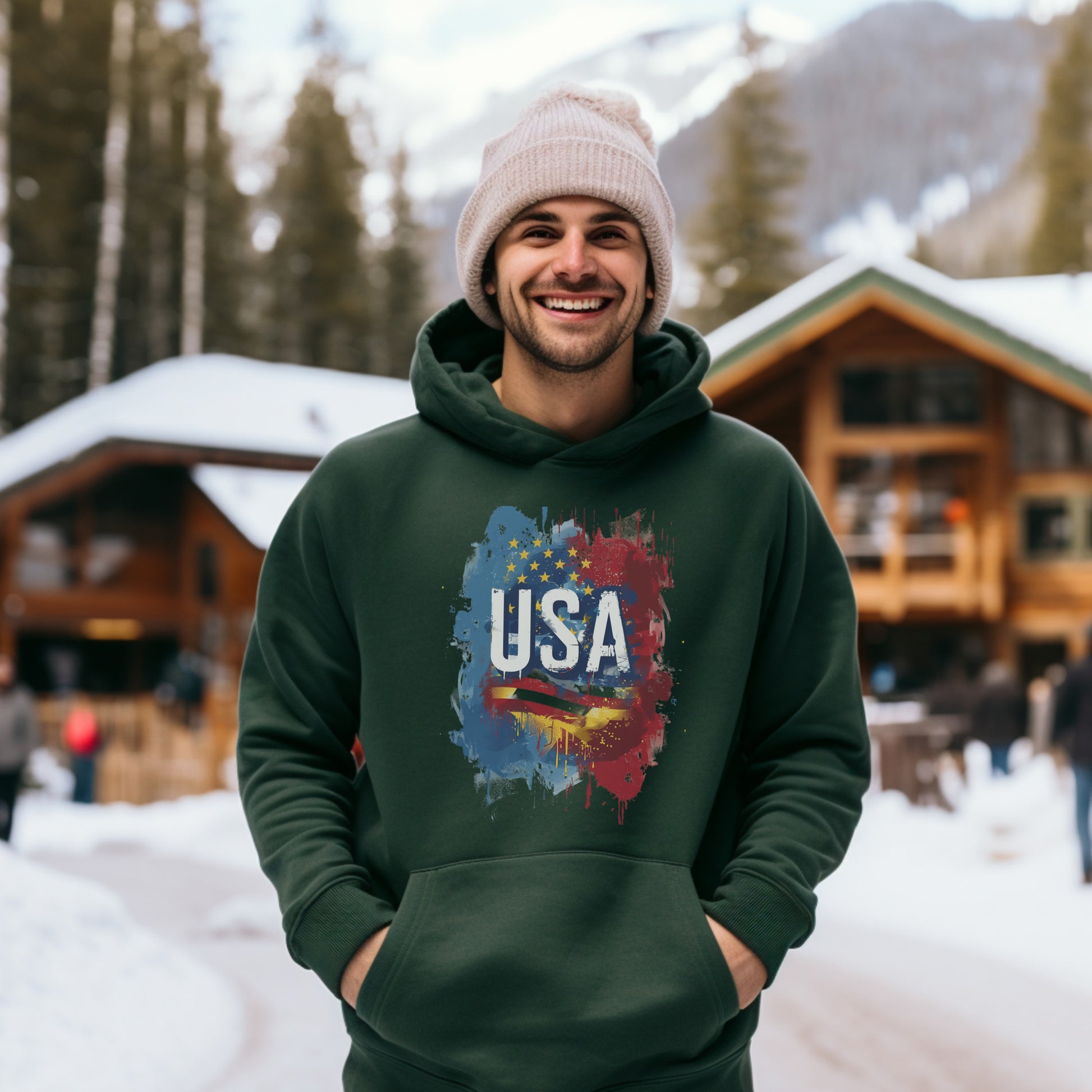 USA Winter Landscape Printed Hoodie product