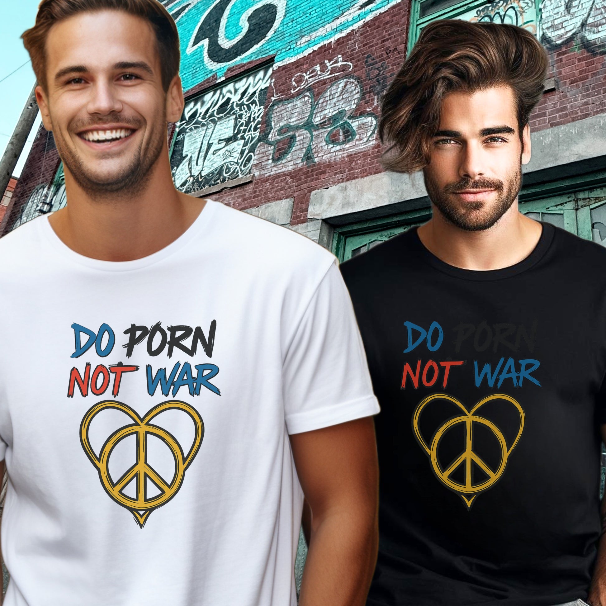 Do Porn Not War Peace Sign Graphic T-Shirt product