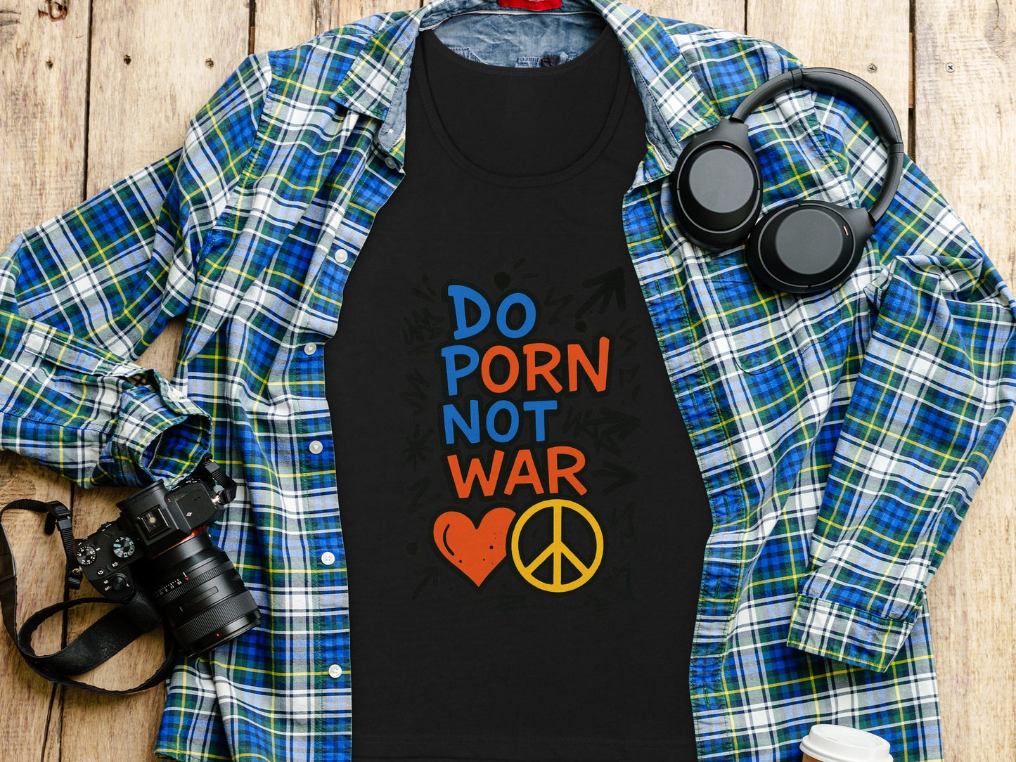 Do Porn Not War Heart Peace Symbol printed product