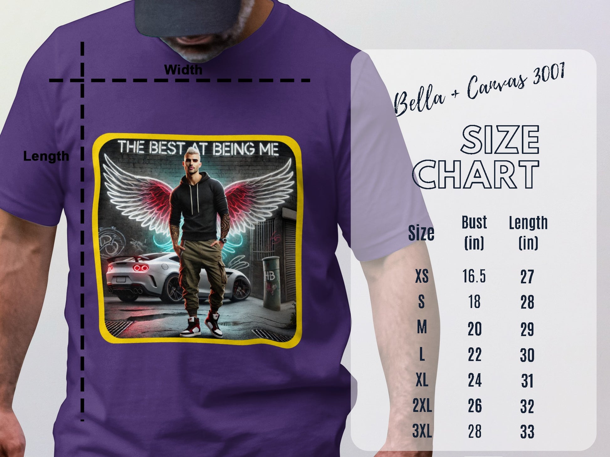 Stylish Purple Angel Wing Street Wear T-Shirt product