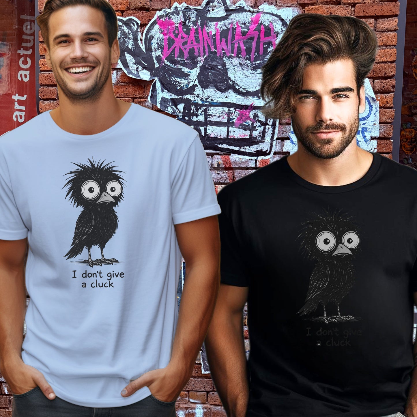 Funny Bird Statement T-Shirt with I Don't Give A Cluck