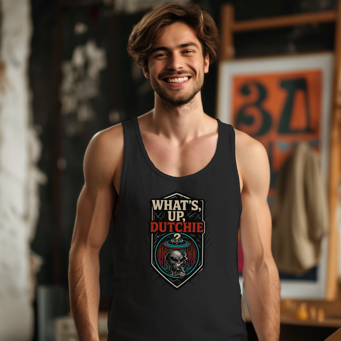 What's Up Dutchie Skull Graphic Tank Top product