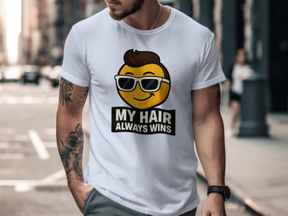 My Hair Always Wins Emoji Graphic T-Shirt product