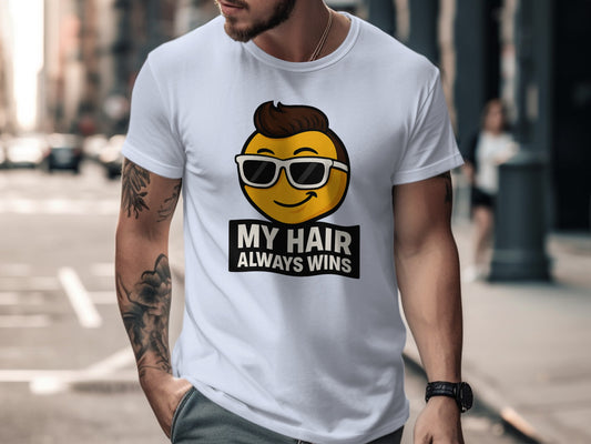 My Hair Always Wins Emoji Graphic T-Shirt product