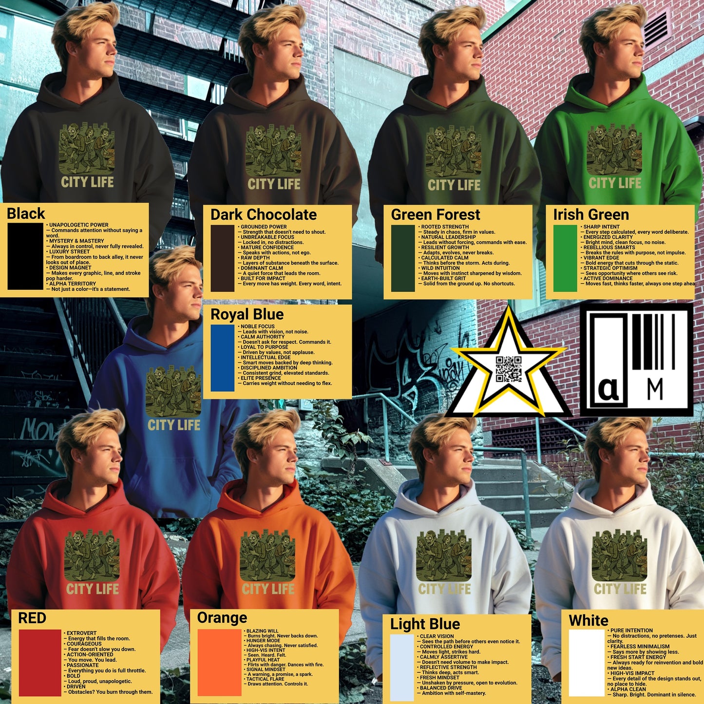 City Life Graphic Unisex Hooded Sweatshirt