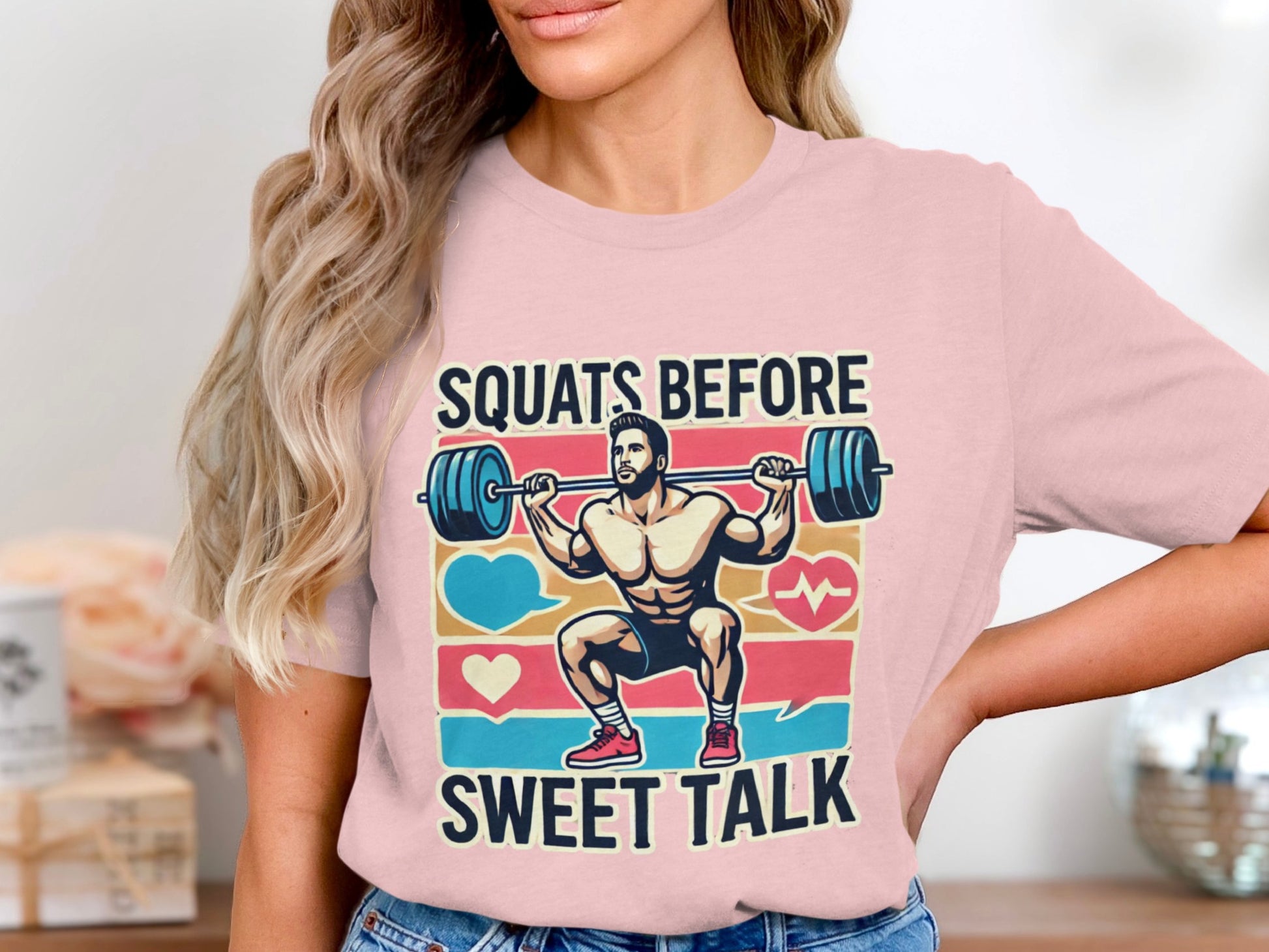 Squats Before Sweet Talk Graphic Fitness Shirt product