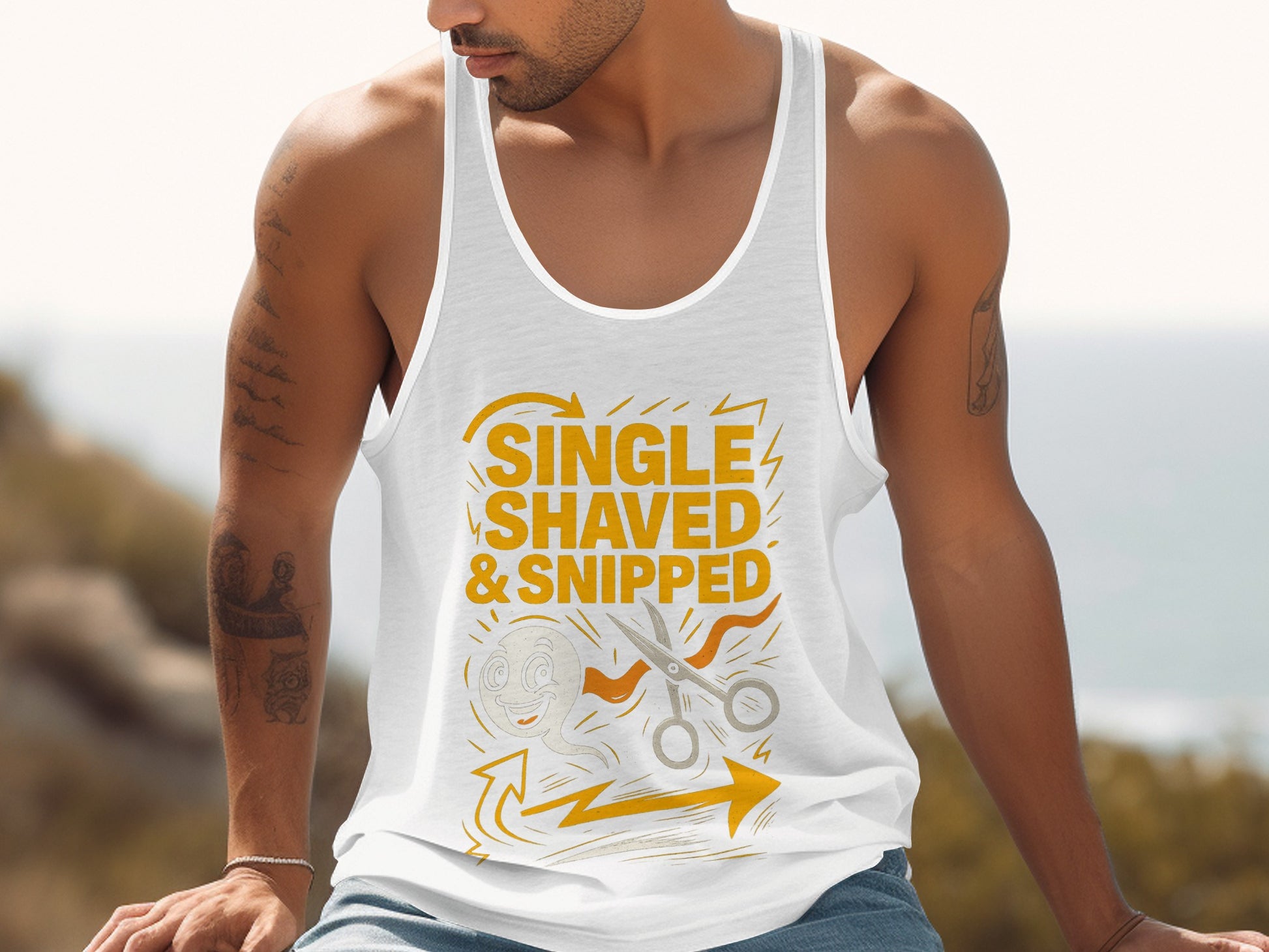 Single Shaved and Snipped Graphic Tank product type