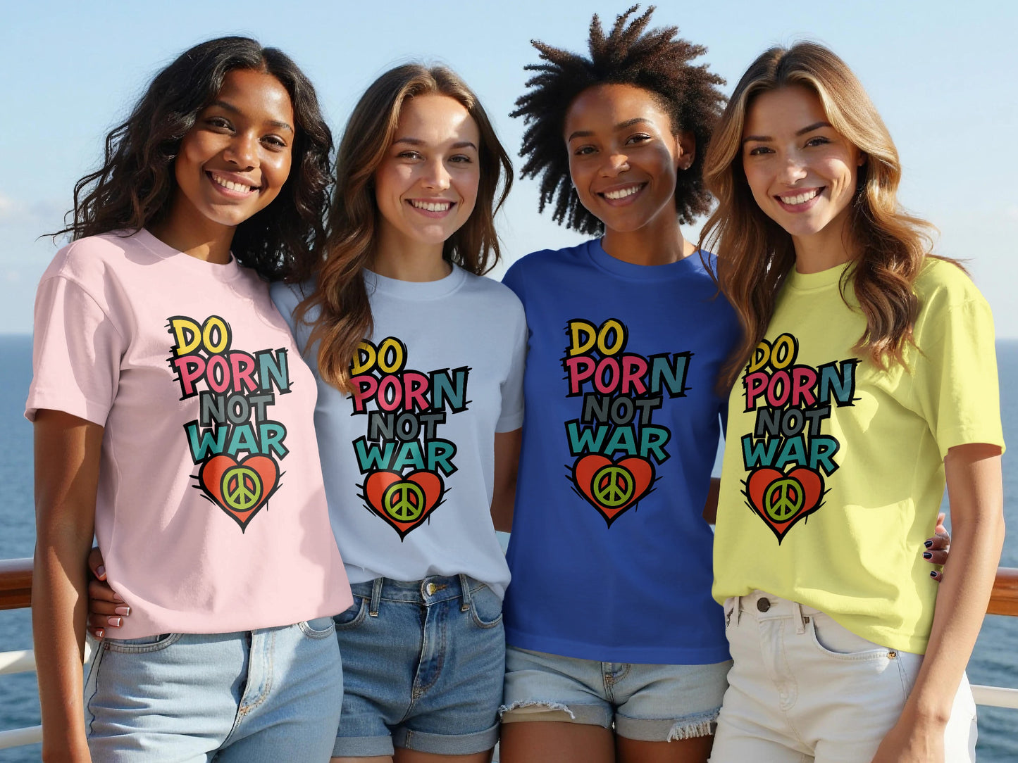 Do Porn Not War Peace Sign Graphic T-shirt product type
