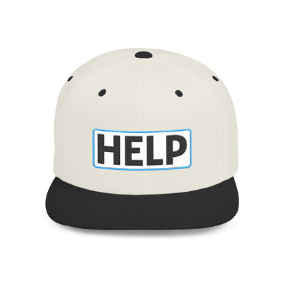 HELP Embroidered Snapback Hat | Funny Trucker Cap | Sarcastic Streetwear Hat | Festival & Everyday Cap Gift