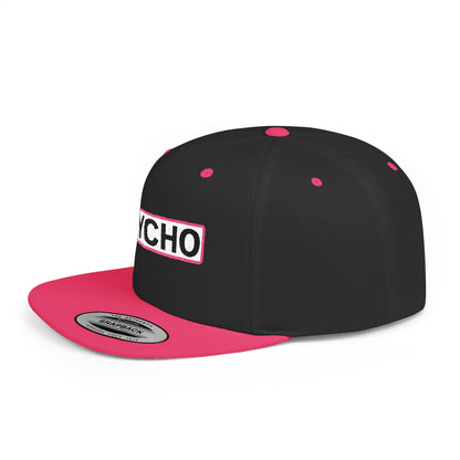 PSYCHO Embroidered Snapback Hat | Funny Statement Cap | Bold Streetwear Flat Bill | Conversation Starter Gift