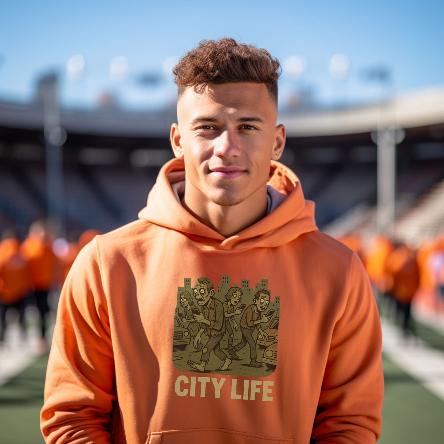 City Life graphic hoodie for casual outings