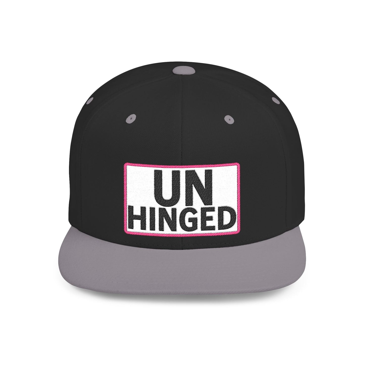 UNHINGED Embroidered Snapback Hat | Funny Statement Cap | Bold Streetwear Flat Bill | Dark Humor Gift
