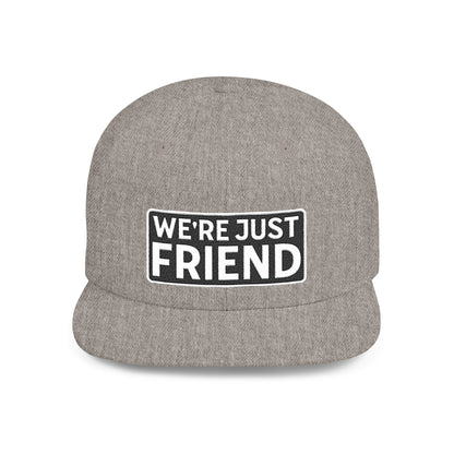 WE'RE JUST FRIENDS Embroidered Snapback Hat | Funny Friend Zone Cap | Sarcastic Streetwear Hat | Conversation Starter Gift