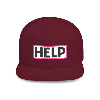 HELP Embroidered Snapback Hat | Funny Trucker Cap | Sarcastic Streetwear Hat | Festival & Everyday Cap Gift
