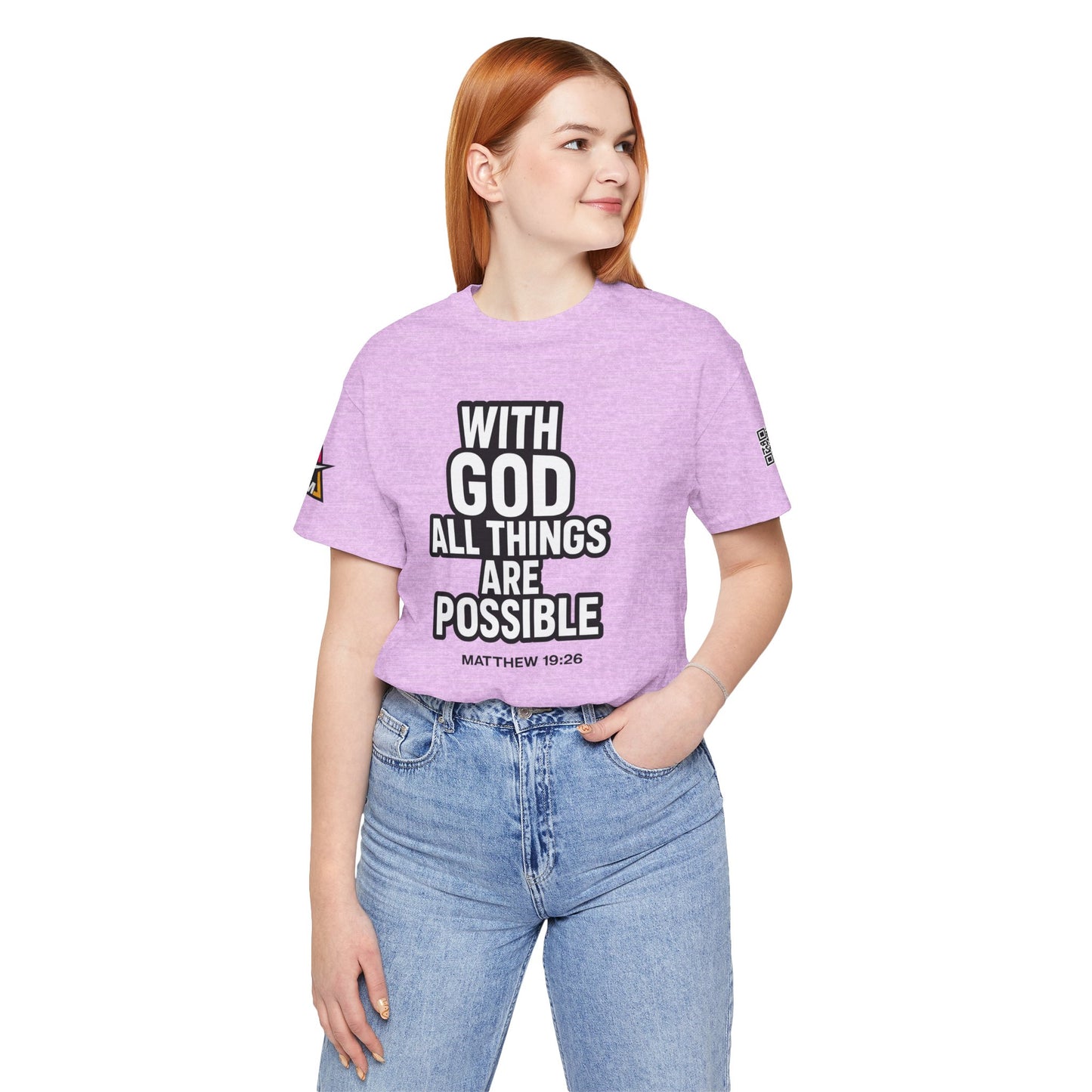 With God All Things Are Possible Graphic T-Shirt | Matthew 19:26 Christian Tee | Faith & Strength Streetwear