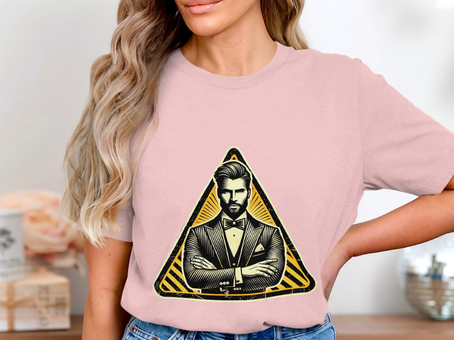 Vintage Style Triangle Art Print T-Shirt product type