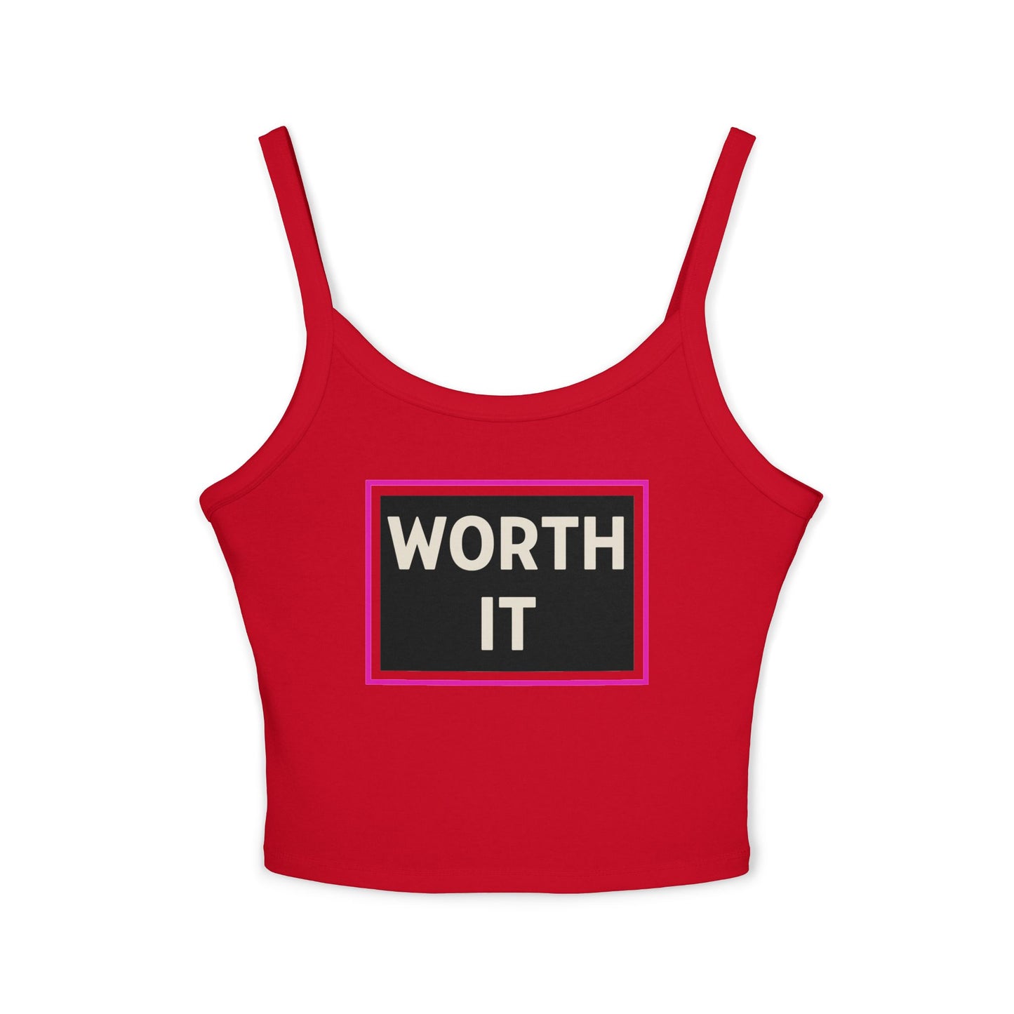 WORTH IT | Funny Dating Graphic Spaghetti Tank | Flirty Confidence Streetwear