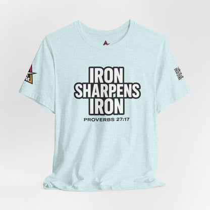 Iron Sharpens Iron Graphic T-Shirt | Proverbs 27:17 Christian Tee | Faith & Strength Streetwear