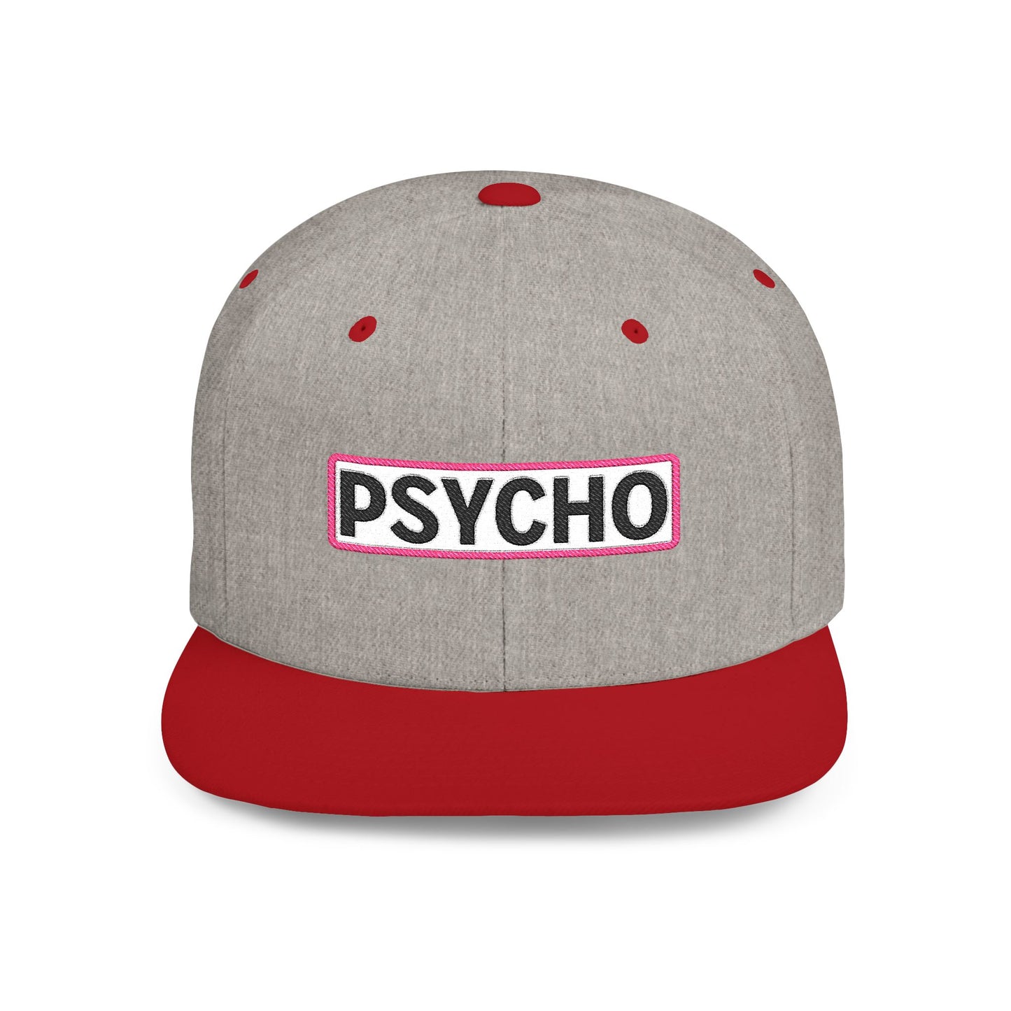 PSYCHO Embroidered Snapback Hat | Funny Statement Cap | Bold Streetwear Flat Bill | Conversation Starter Gift