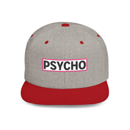 PSYCHO Embroidered Snapback Hat | Funny Statement Cap | Bold Streetwear Flat Bill | Conversation Starter Gift