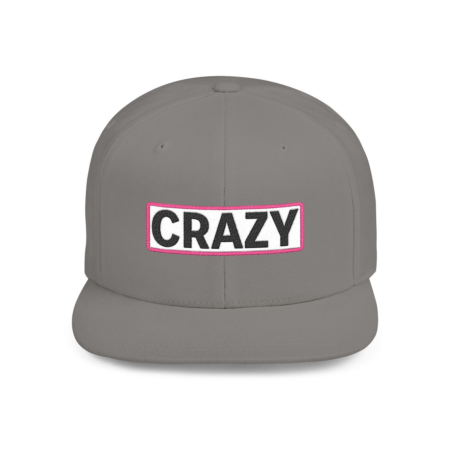 CRAZY Embroidered Snapback Hat | Funny Statement Cap | Bold Streetwear Flat Bill | Conversation Starter Gift