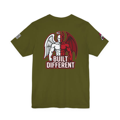 BUILT DIFFERENT Angel & Devil Graphic T-Shirt | Duality Streetwear Tee | Bold Unisex Statement Shirt