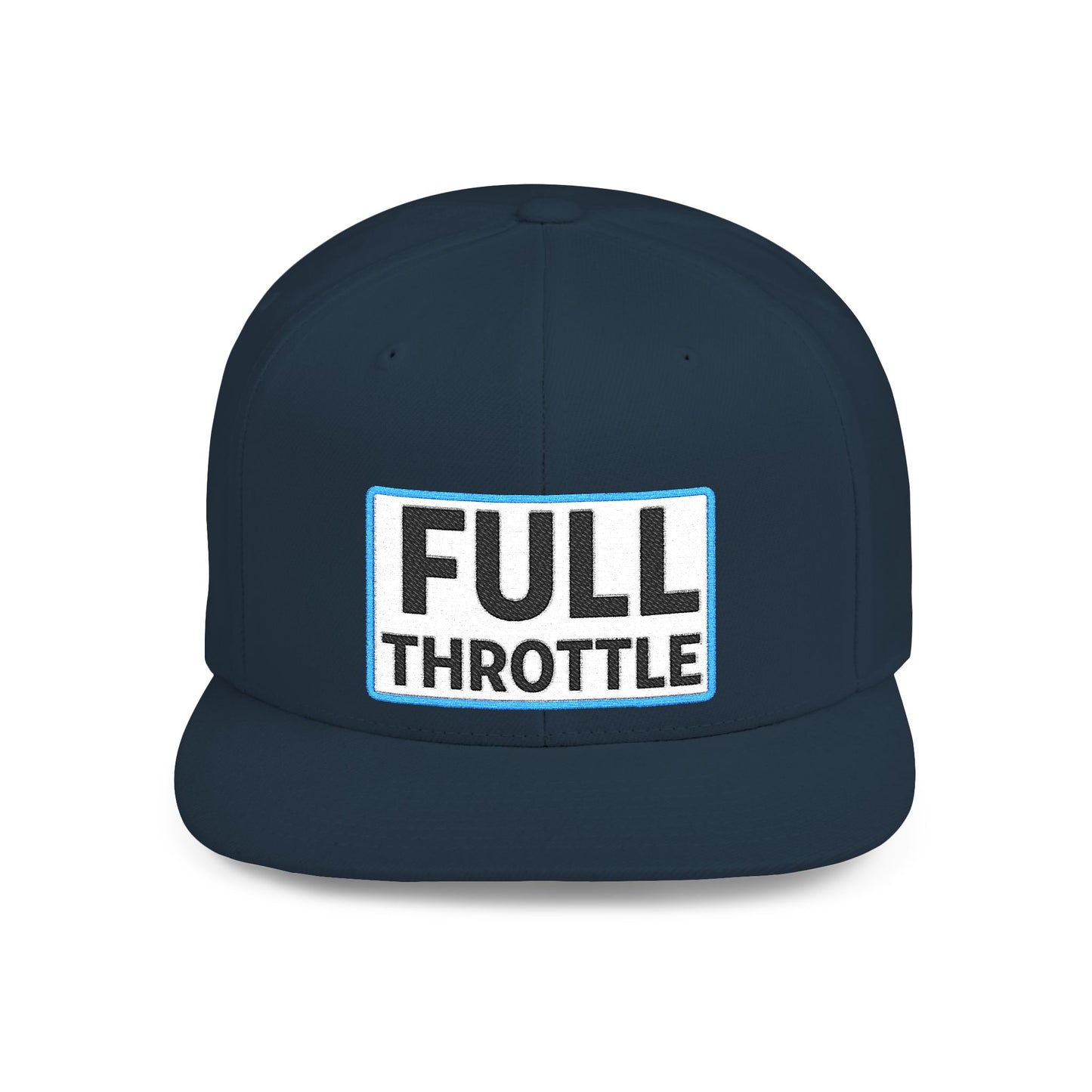 FULL THROTTLE Embroidered Flat Bill Snapback Cap | Bold Motorsport Hat | Streetwear Baseball Cap