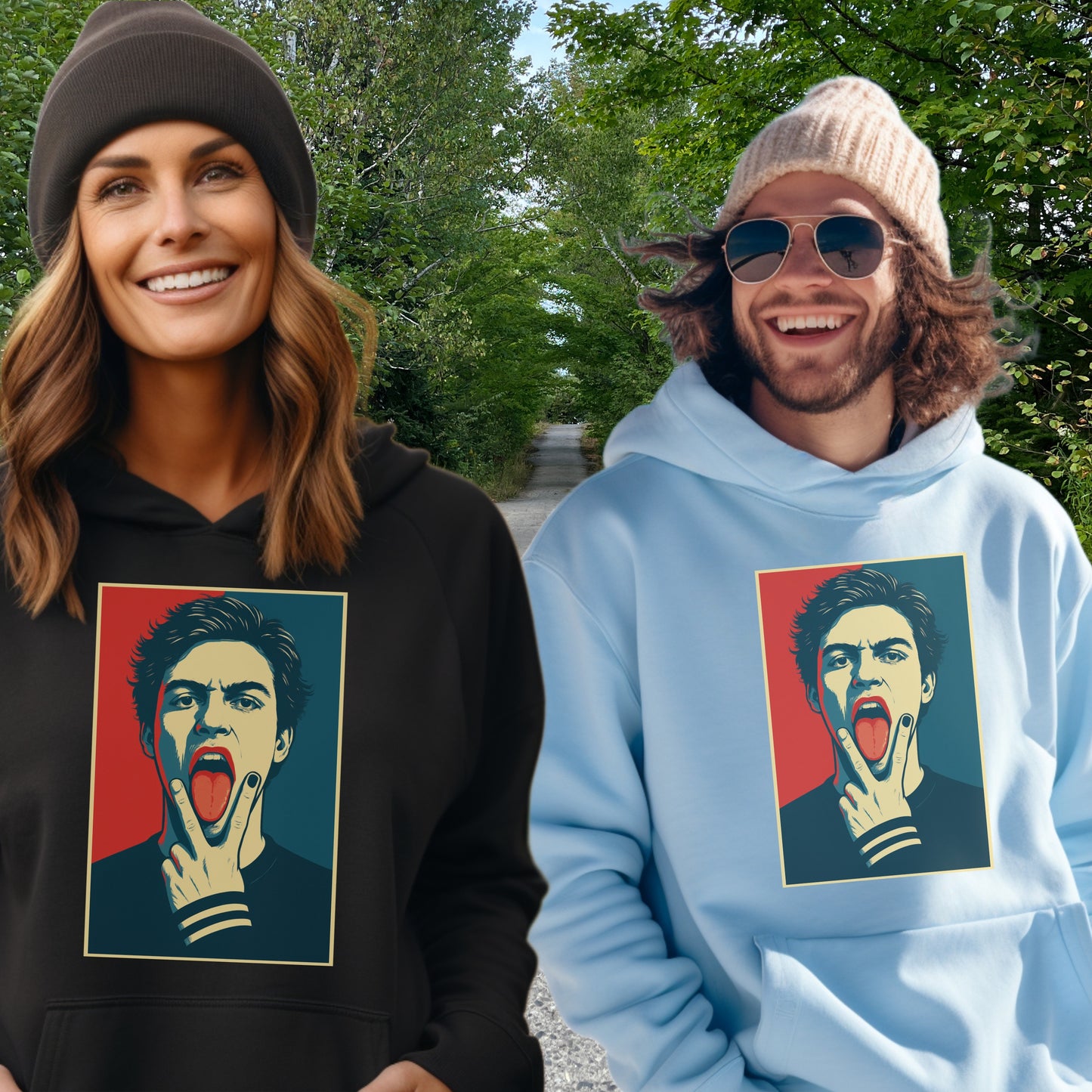 Bold Pop Art Hoodie with Unique Portrait Design