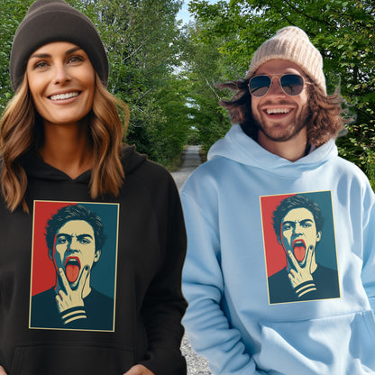 Bold Pop Art Hoodie with Unique Portrait Design