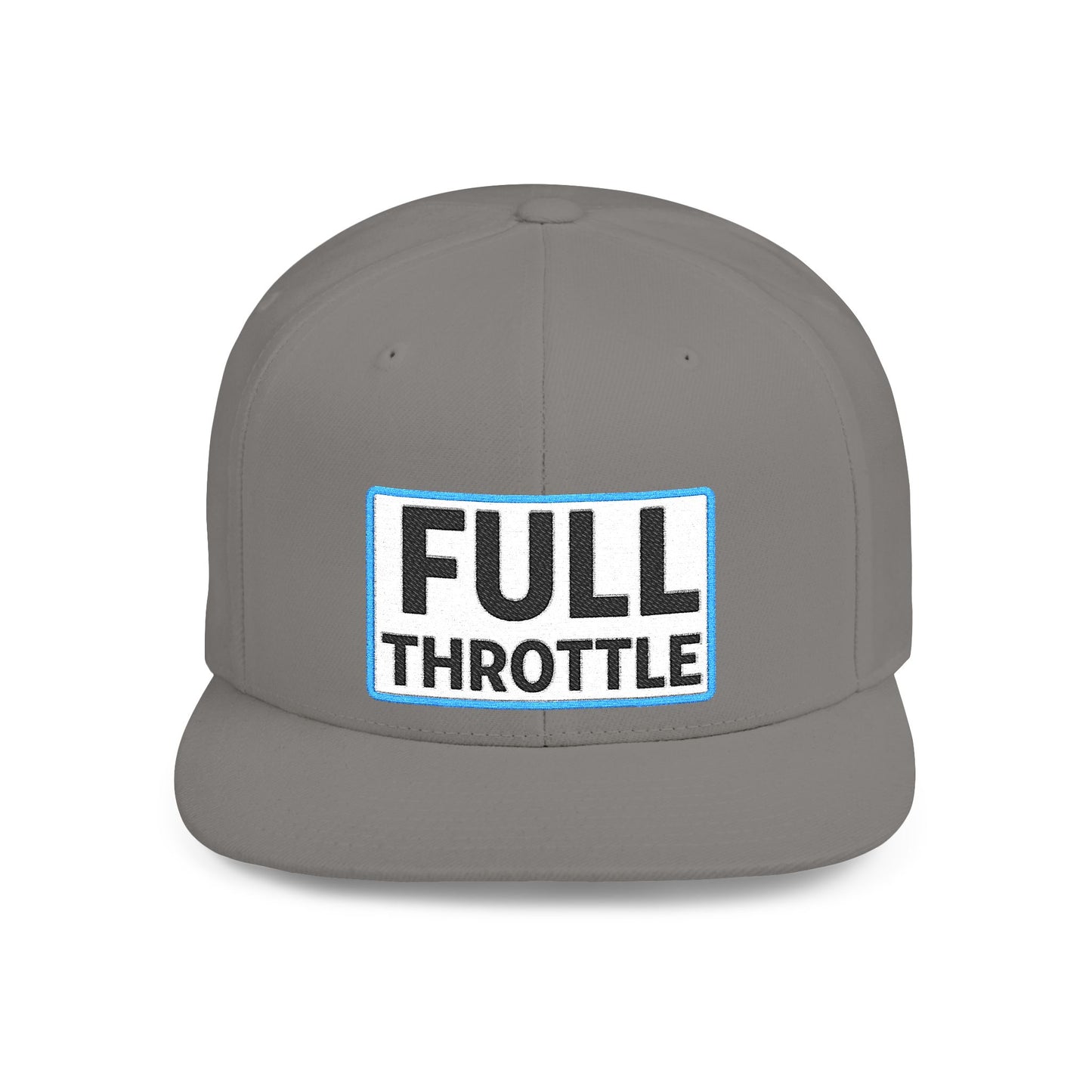 FULL THROTTLE Embroidered Flat Bill Snapback Cap | Bold Motorsport Hat | Streetwear Baseball Cap