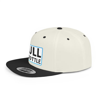 FULL THROTTLE Embroidered Flat Bill Snapback Cap | Bold Motorsport Hat | Streetwear Baseball Cap