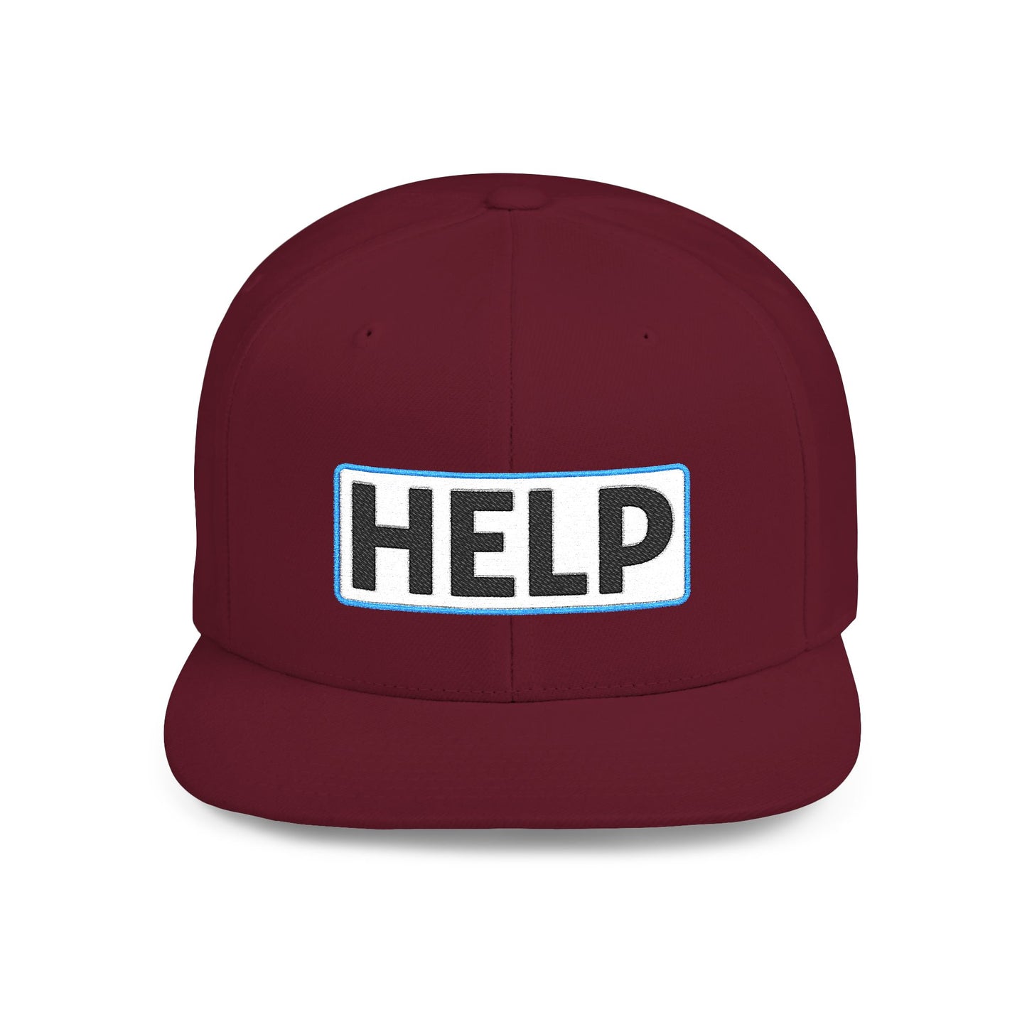 HELP Embroidered Snapback Hat | Funny Trucker Cap | Sarcastic Streetwear Hat | Festival & Everyday Cap Gift