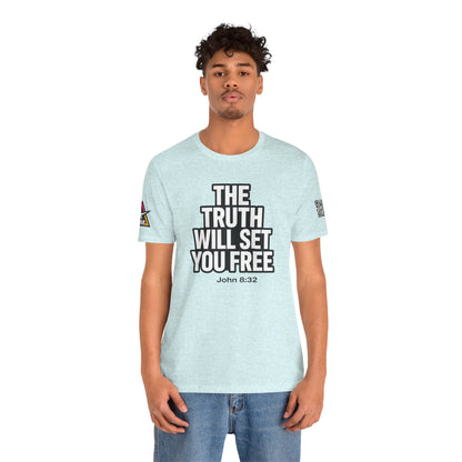 The Truth Will Set You Free Graphic T-Shirt | John 8:32 Christian Tee | Faith Streetwear Shirt
