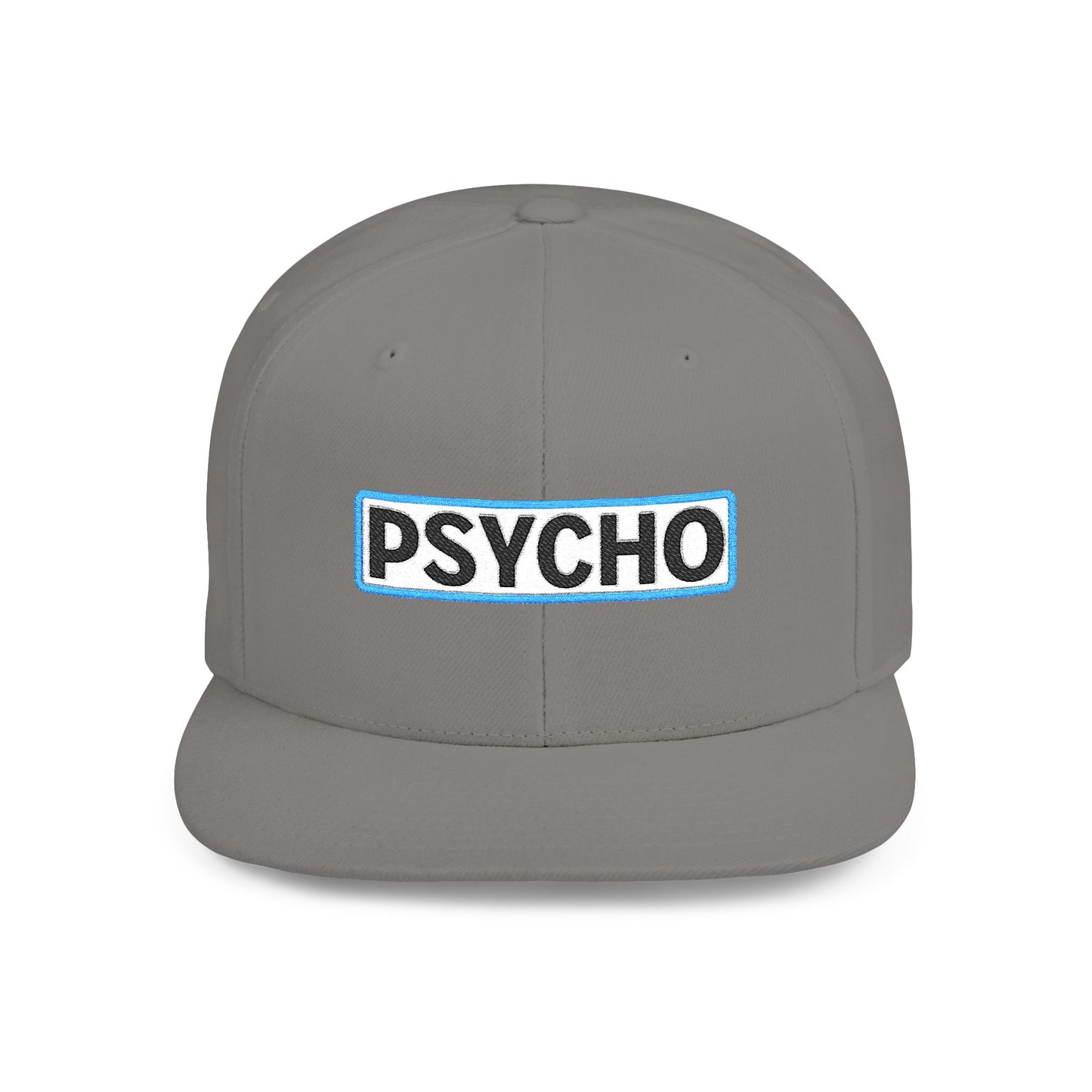 PSYCHO Embroidered Snapback Hat | Funny Statement Cap | Bold Streetwear Flat Bill | Conversation Starter Gift